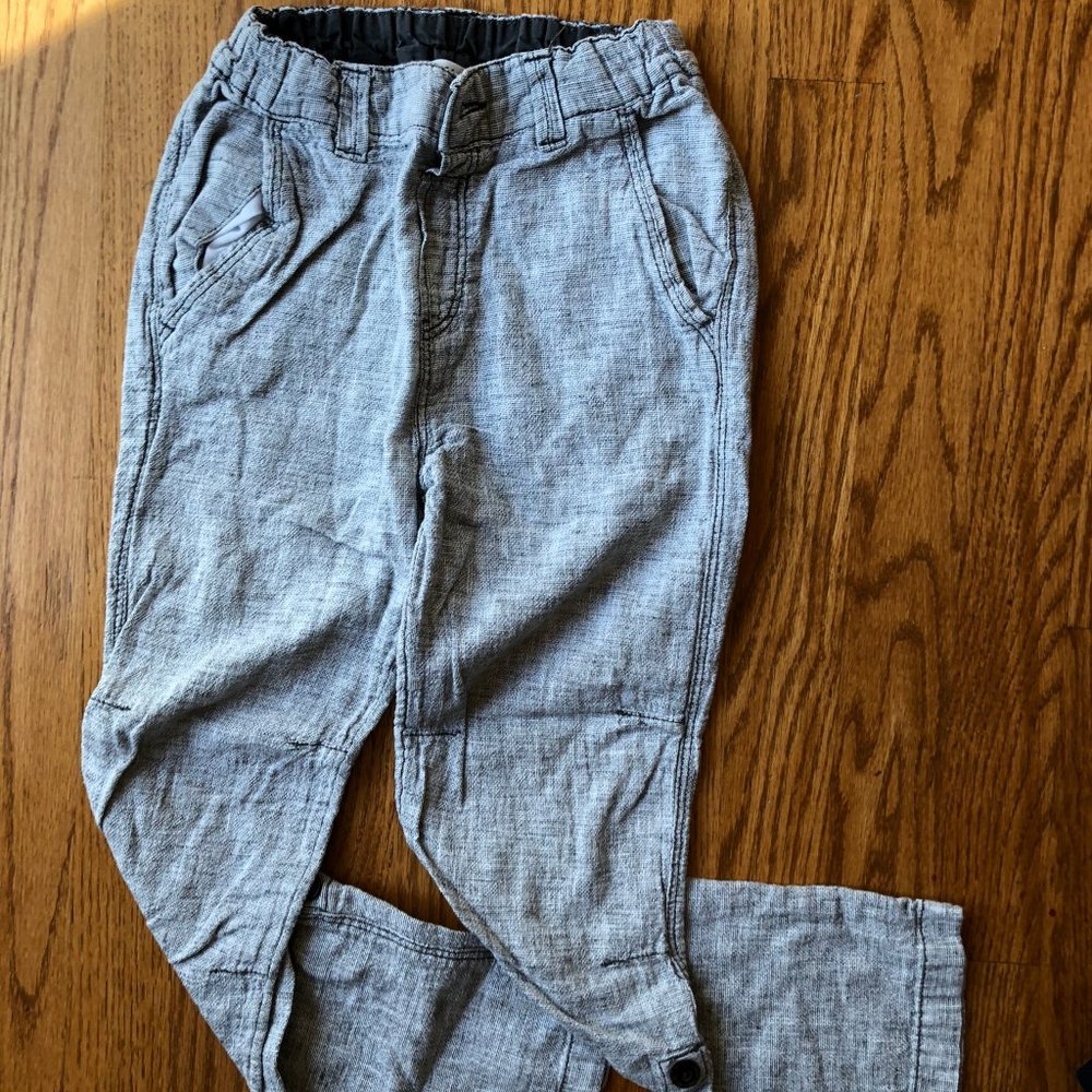 GUC H&M Linen/cotton heathered gray pants 7-8y